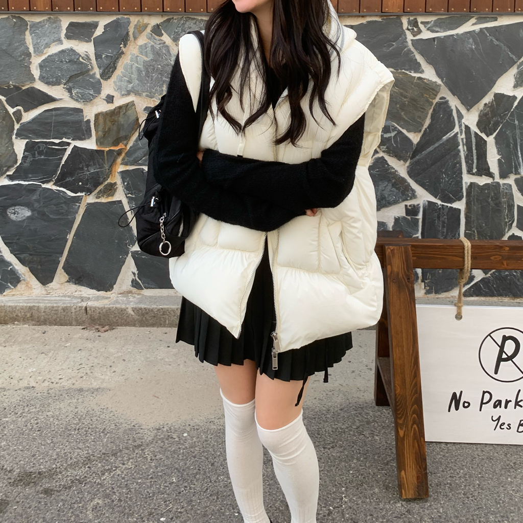 ユニセックス]フード付きダウンベスト | ファッション通販サイト NUGU