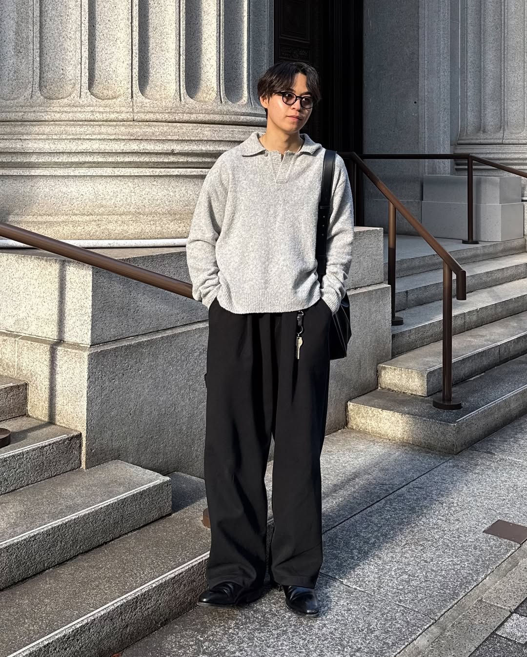 1回再販](ORIGINAL) インバーテッドタックワイドスラックス (black