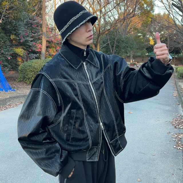 レザーステッチジャケット | ファッション通販サイト NUGU