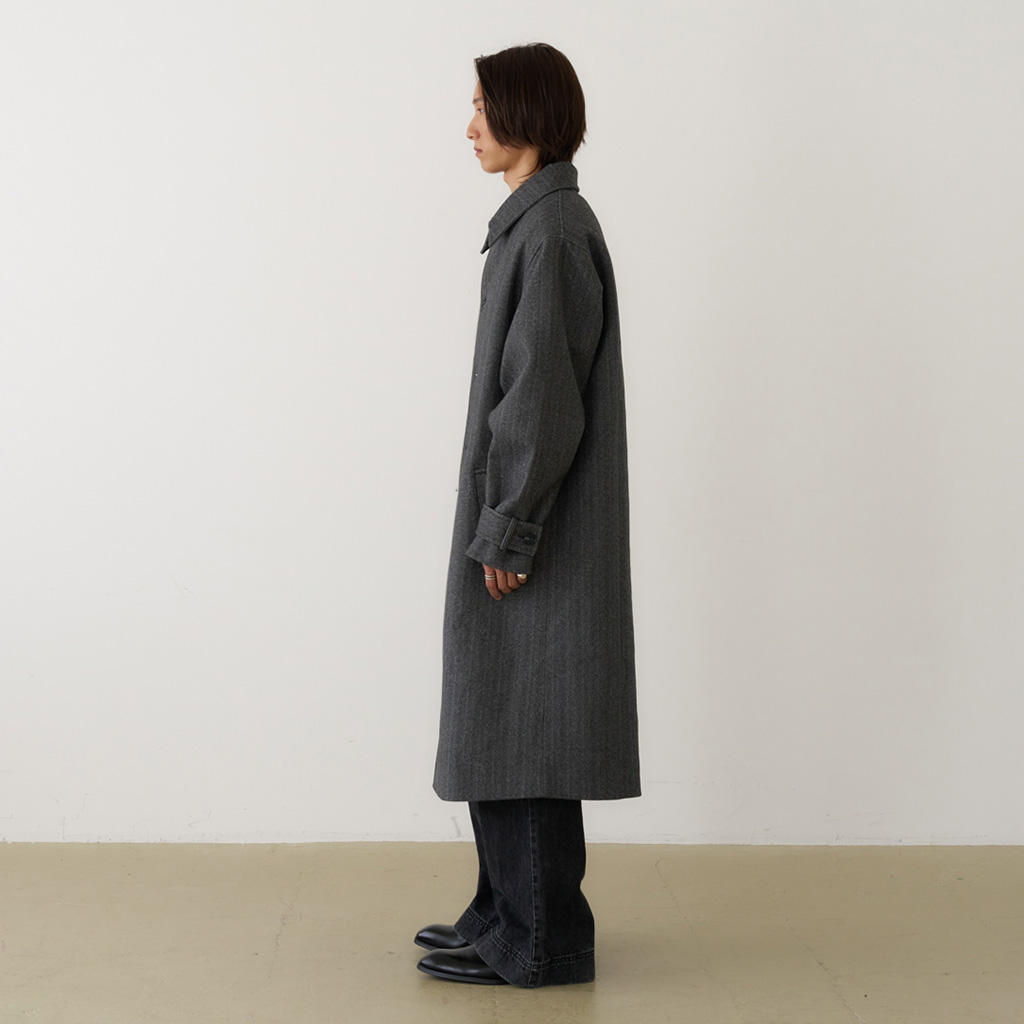 ORIGINAL) ヘリンボーンシングルロングコート (black) | ファッション