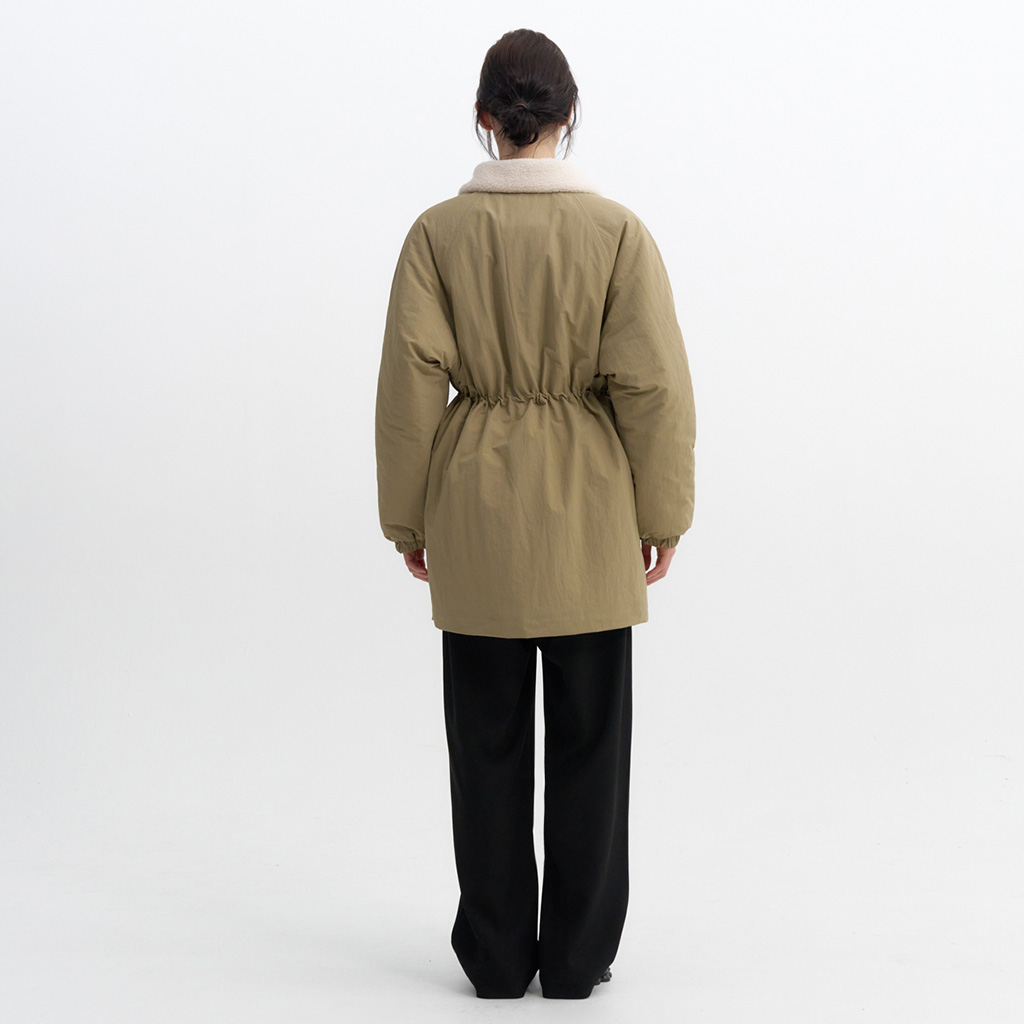 2回再販](ORIGINAL) ボアカラーナイロンパデッドジャンパー (beige