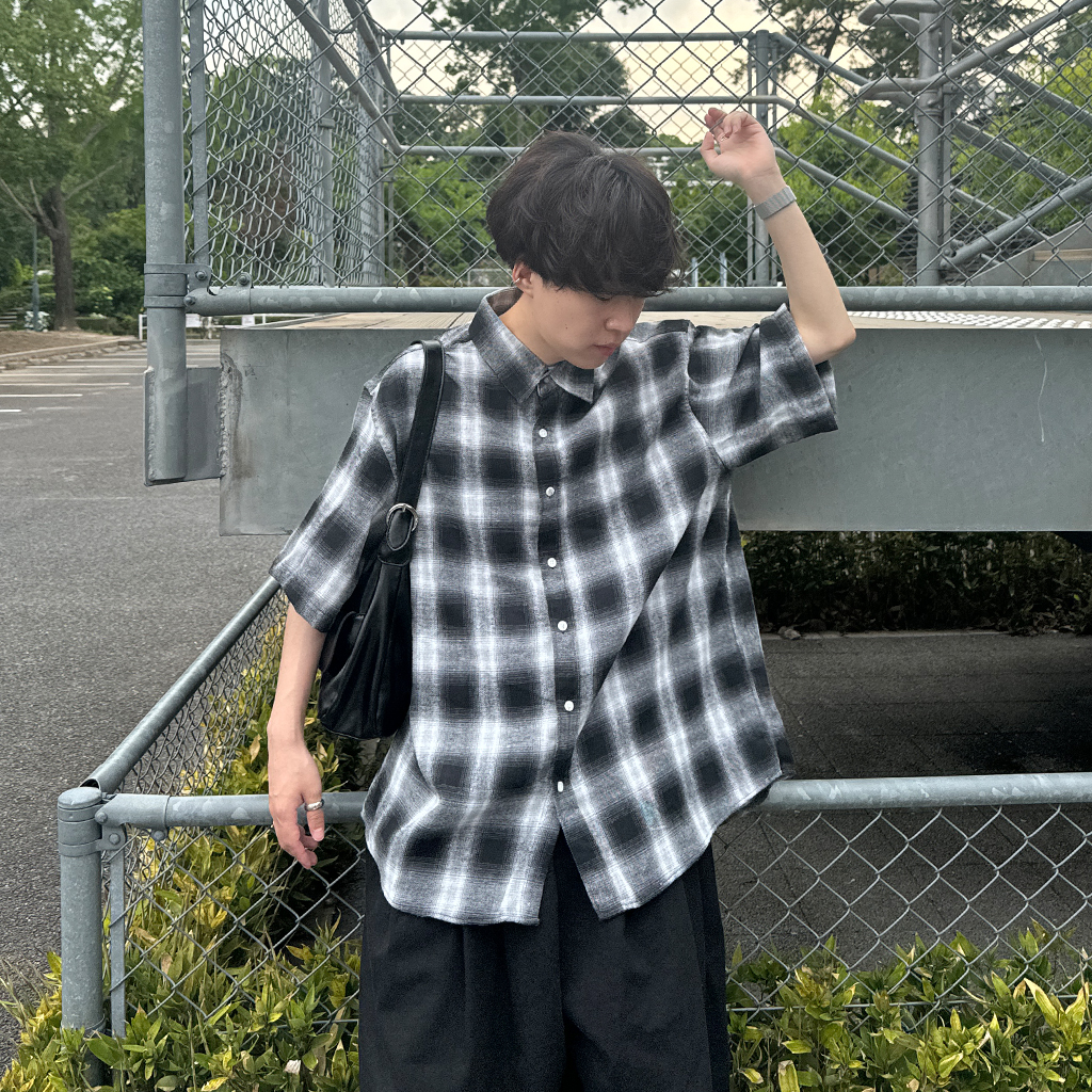 シンプルオンブレチェック半袖シャツ | ファッション通販サイト NUGU