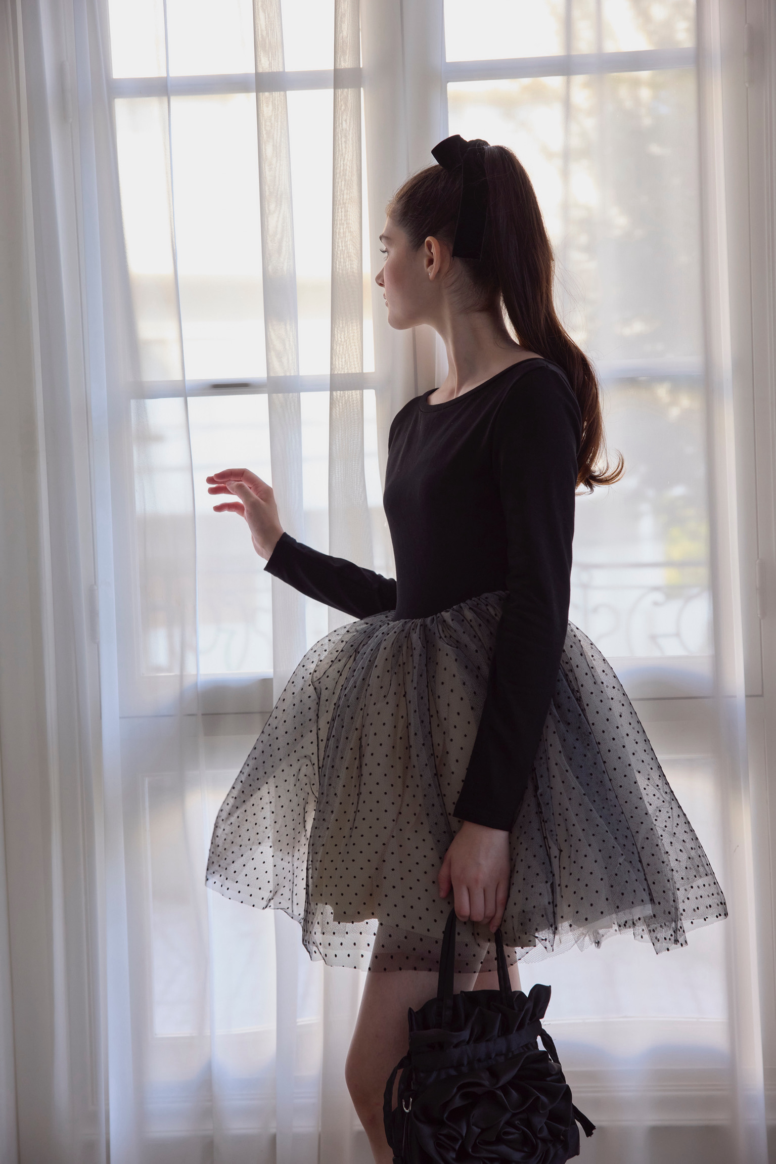 Ballerina dot tulle docking one piece | ファッション通販サイト NUGU