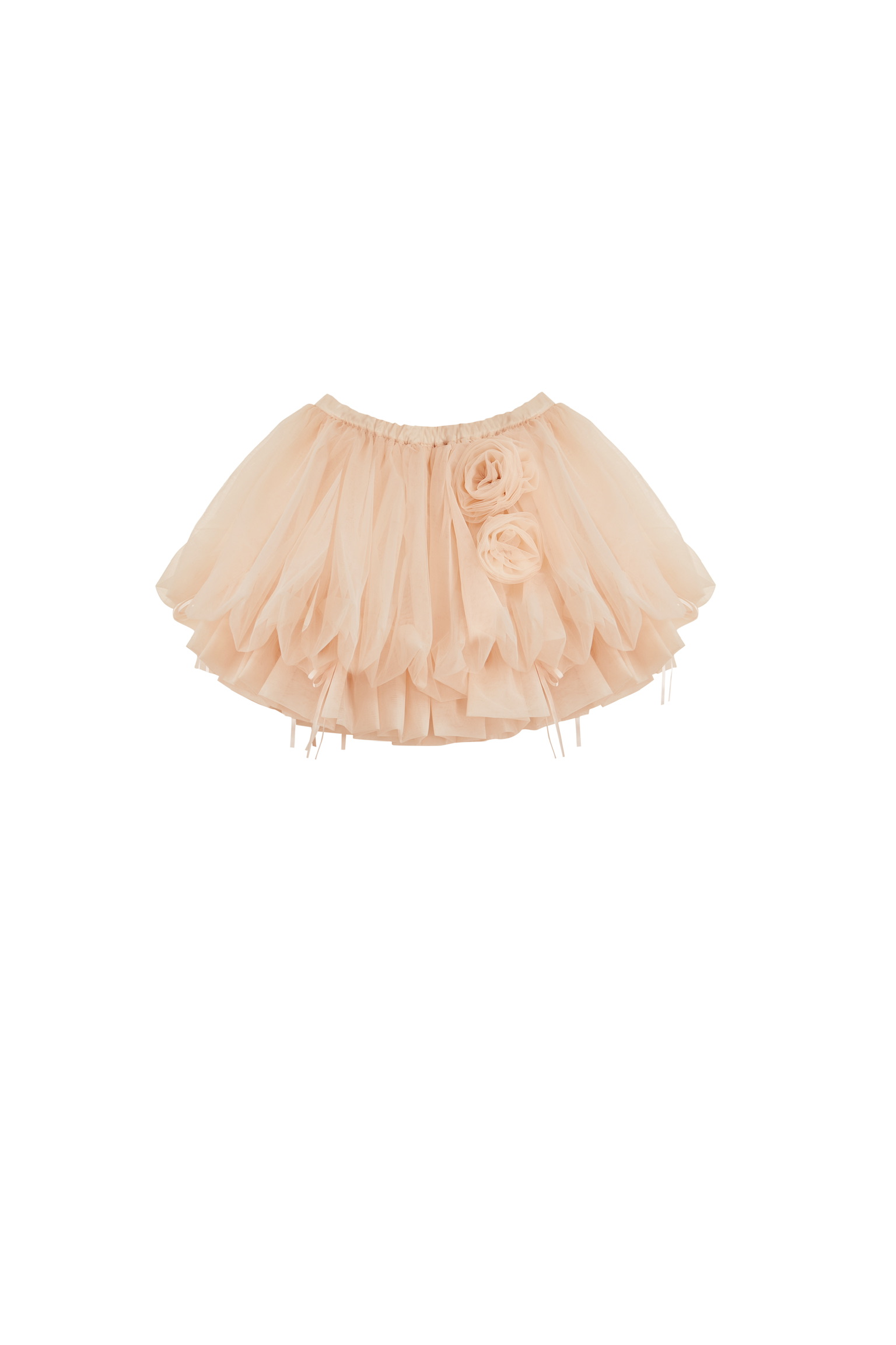 Rose motif ribbon tulle skirt(mini) | ファッション通販サイト NUGU
