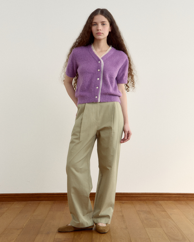 nugu限定商品][Influencer pick] Rosha Organza Alpaca Half Cardigan