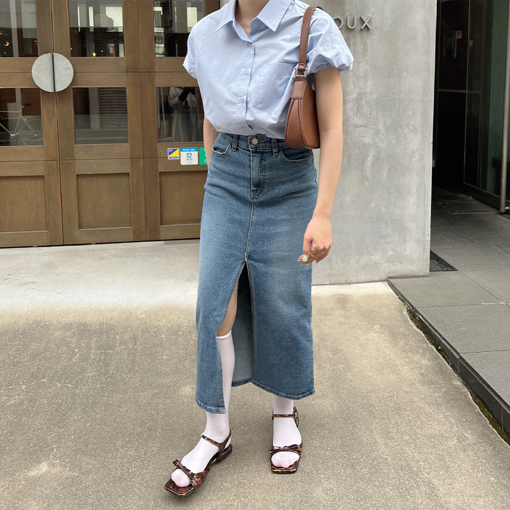 フロントスリットデニムスカート | ファッション通販サイト NUGU