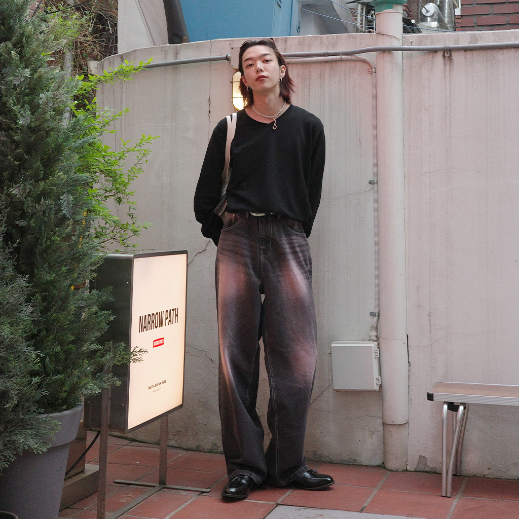 ピンクワイドデニムパンツ | ファッション通販サイト NUGU