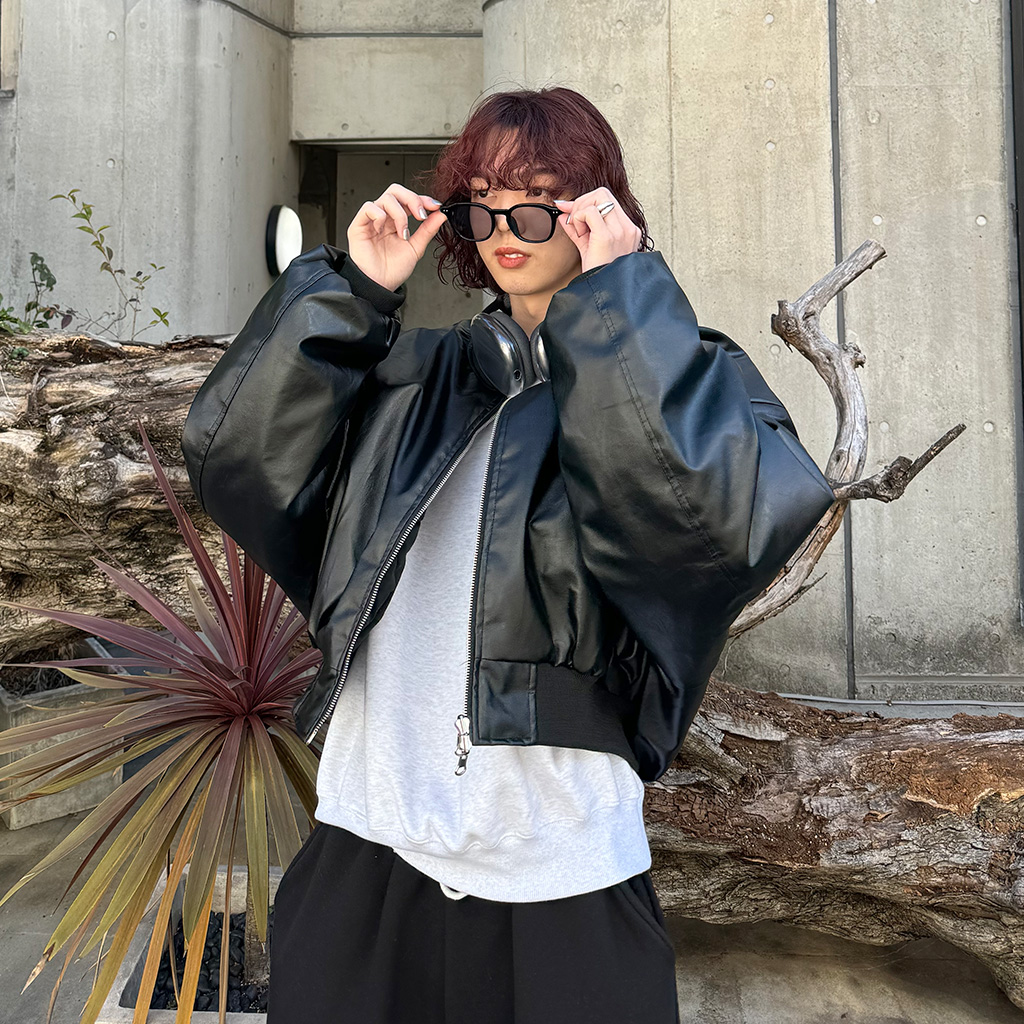 クロップレザーMA-1 | ファッション通販サイト NUGU