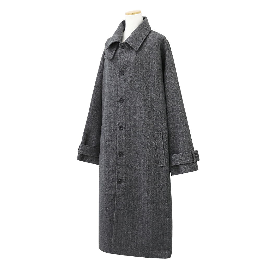 ORIGINAL) ヘリンボーンシングルロングコート (black) | ファッション