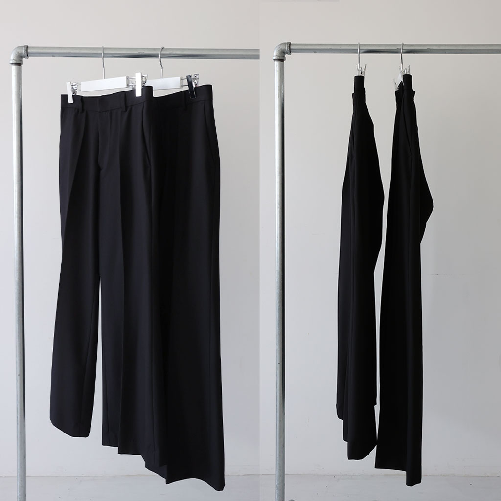 8回再販](ORIGINAL) ワイドフレアスラックス (black) | ファッション