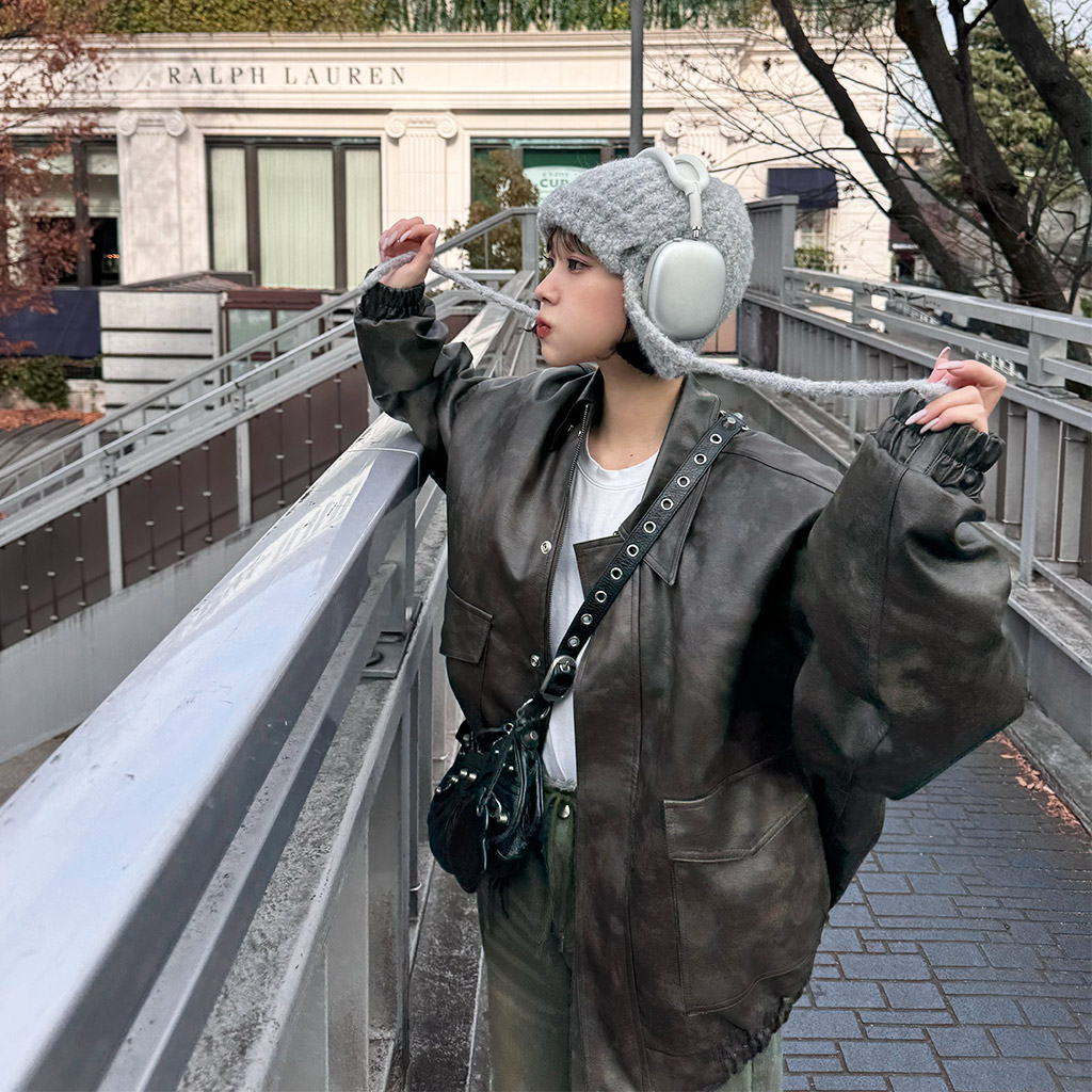 フェイクレザーオーバーサイズジャケット | ファッション通販サイト NUGU