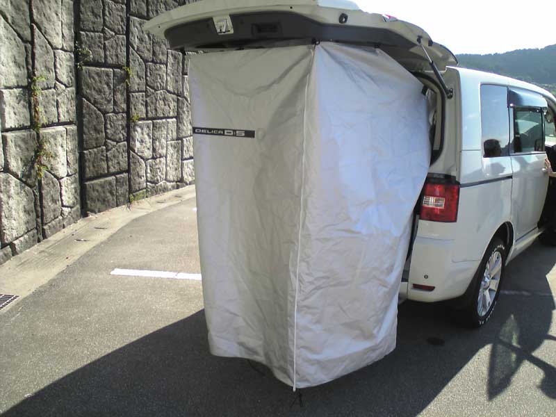 プライベートカーテン初使用。（三菱 デリカD:5・CV1W/CV2W/CV4W/CV5W