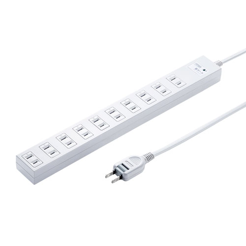 TAP-SP217-5【雷ガードタップ（2P・10個口・5m）】シャッター付き差込