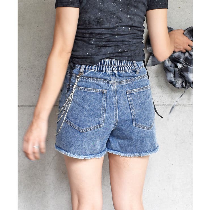 チェーンツキデニムショートパンツ[品番：TRNW0001839]｜FUN（ファン