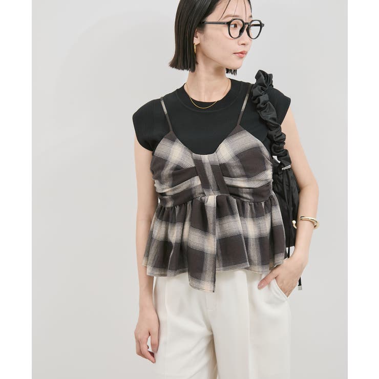 オンブレチェックリボンビスチェ[品番：VISW0050361]｜VIS （ビス ）の