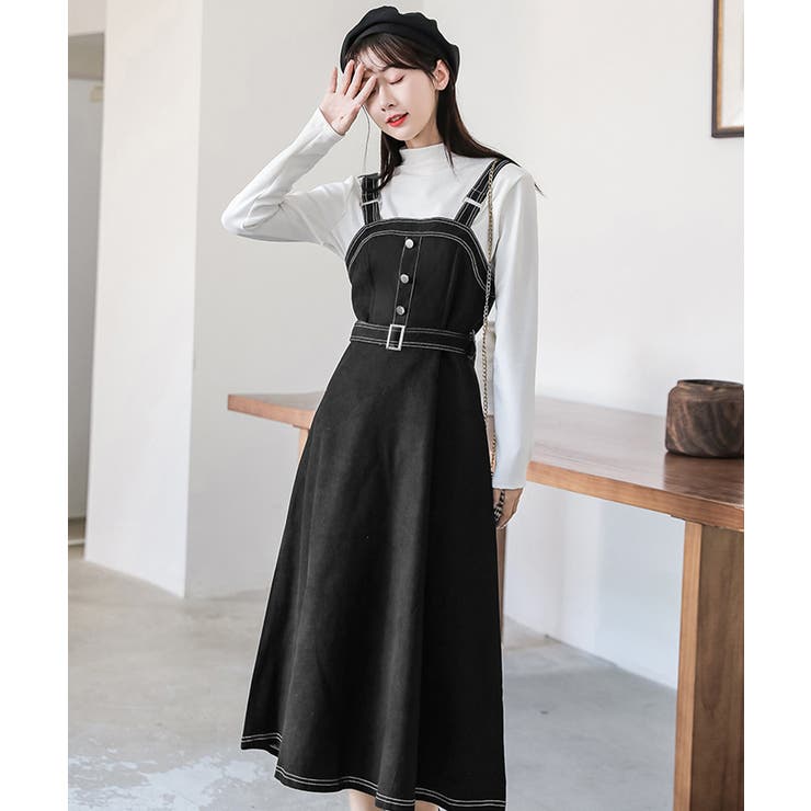 ジャンパースカート サロペットワンピース[品番：AGCW0005186