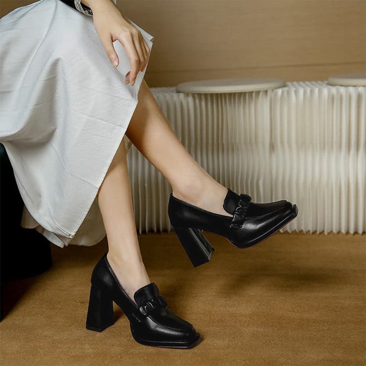 パンプス チャンキーヒール ローファー[品番：AGCW0003599]｜SUNSHINE