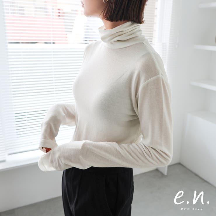 シアー タートルネック トップス[品番：AZ000004464]｜andme