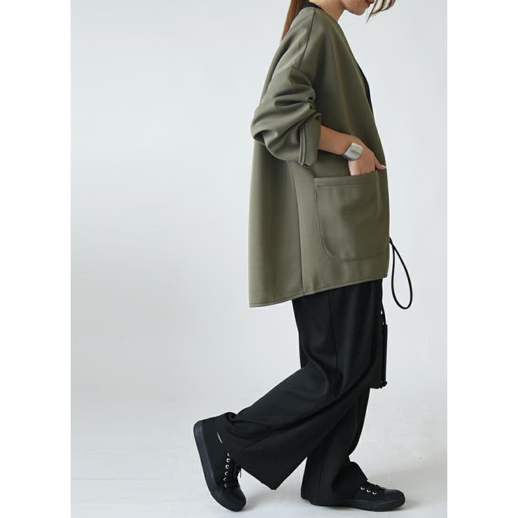 ノーカラージャケット アウター ジャケット[品番：ZX000006343]｜and