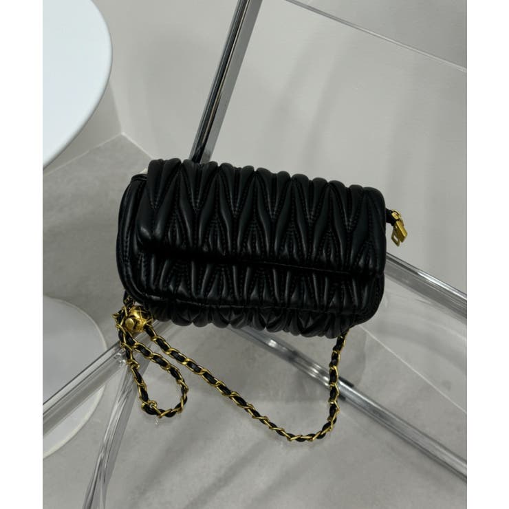 ぷっくり キルティング チェーン ショルダーバッグ[品番：ORGW0008908