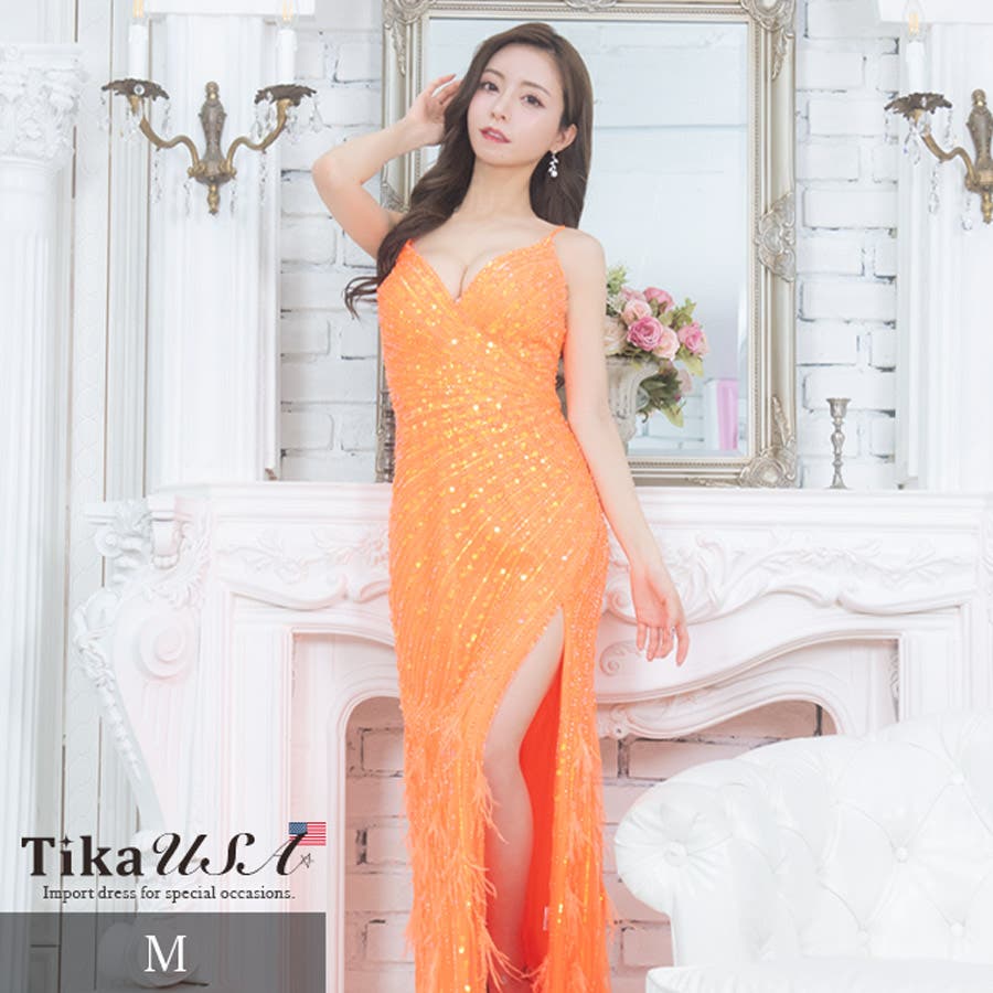 総スパンコールマーメイドラインロングドレス インポートドレス キャバ