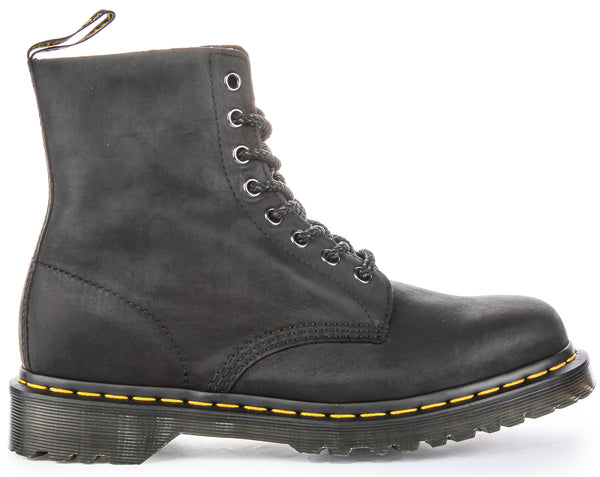 Dr Martens 1460 Pascal Waxed In Black | Lace up 8 eyelet Boot