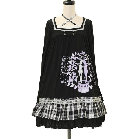 PUTUMAYO プトマヨ うさぎ・音符柄 ドッキングチュニック・ワンピース