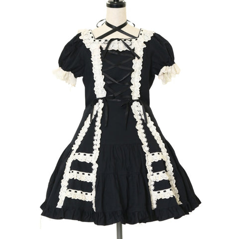 cornet コルネット ワンピース 2way ロリータ ゴスロリ ブラック 楽天