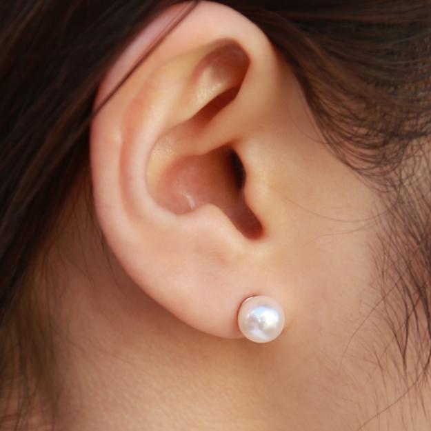 K18/Pt「7mmアコヤパール スタッド」ピアス｜【オレフィーチェ】Orefice