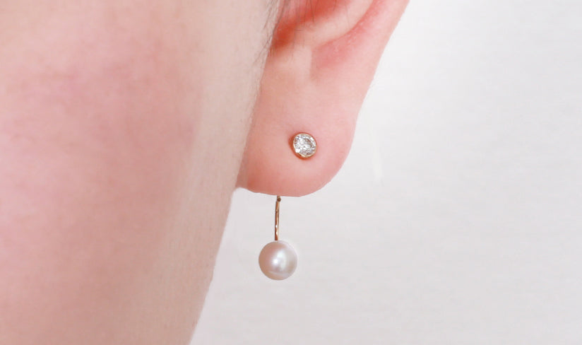 K18アコヤ パールスウィング ピアスキャッチ(片耳用