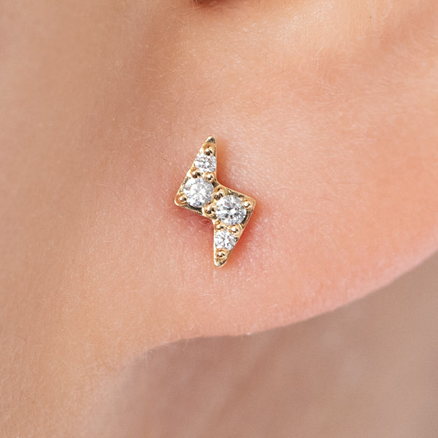 AHKAH K18 プチブルーム ピアス 片耳用 AK1133 ゴールド petit bloom