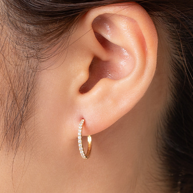 K18/PT「ユーニス フープ L」ピアス｜【オレフィーチェ】Orefice