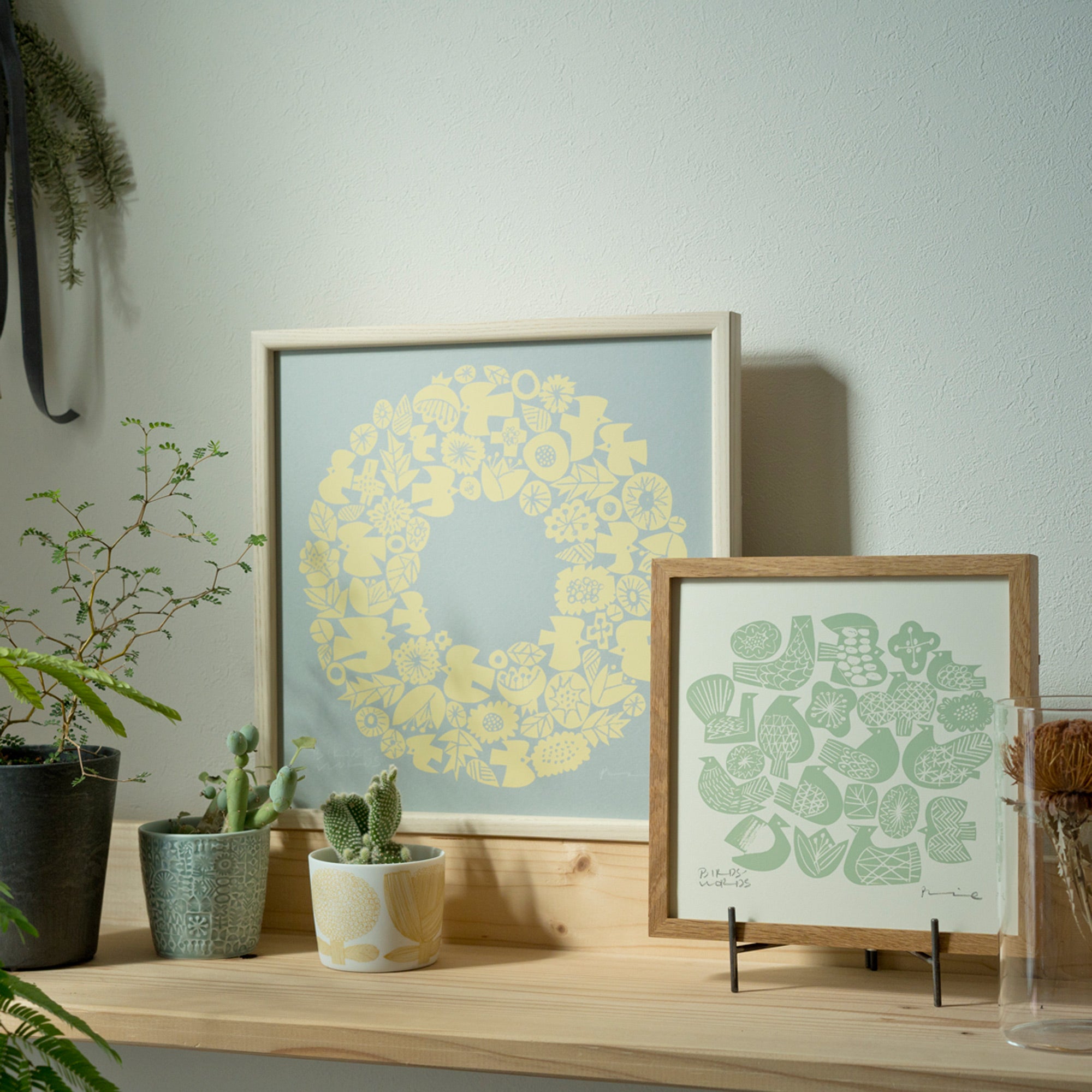 シルクスクリーン 30cm / WREATH – BIRDS' WORDS