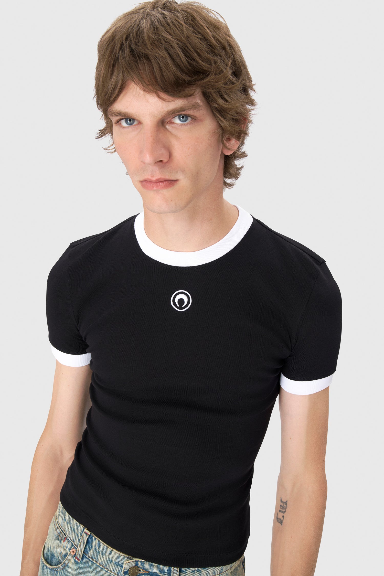Moon Logo Jersey Fitted T-Shirt • Marine Serre
