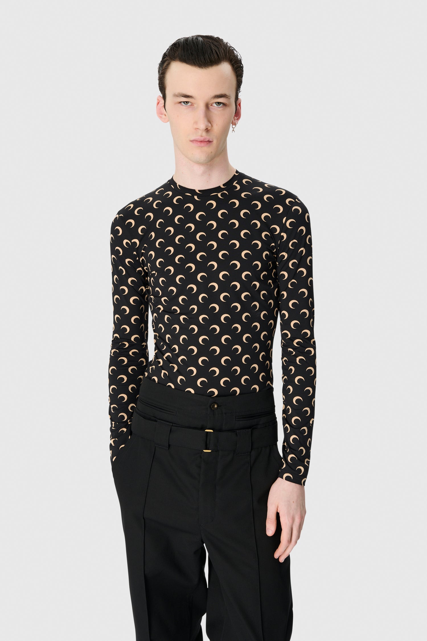 Regenerated All Over Moon Jersey Second Skin Top • Marine Serre