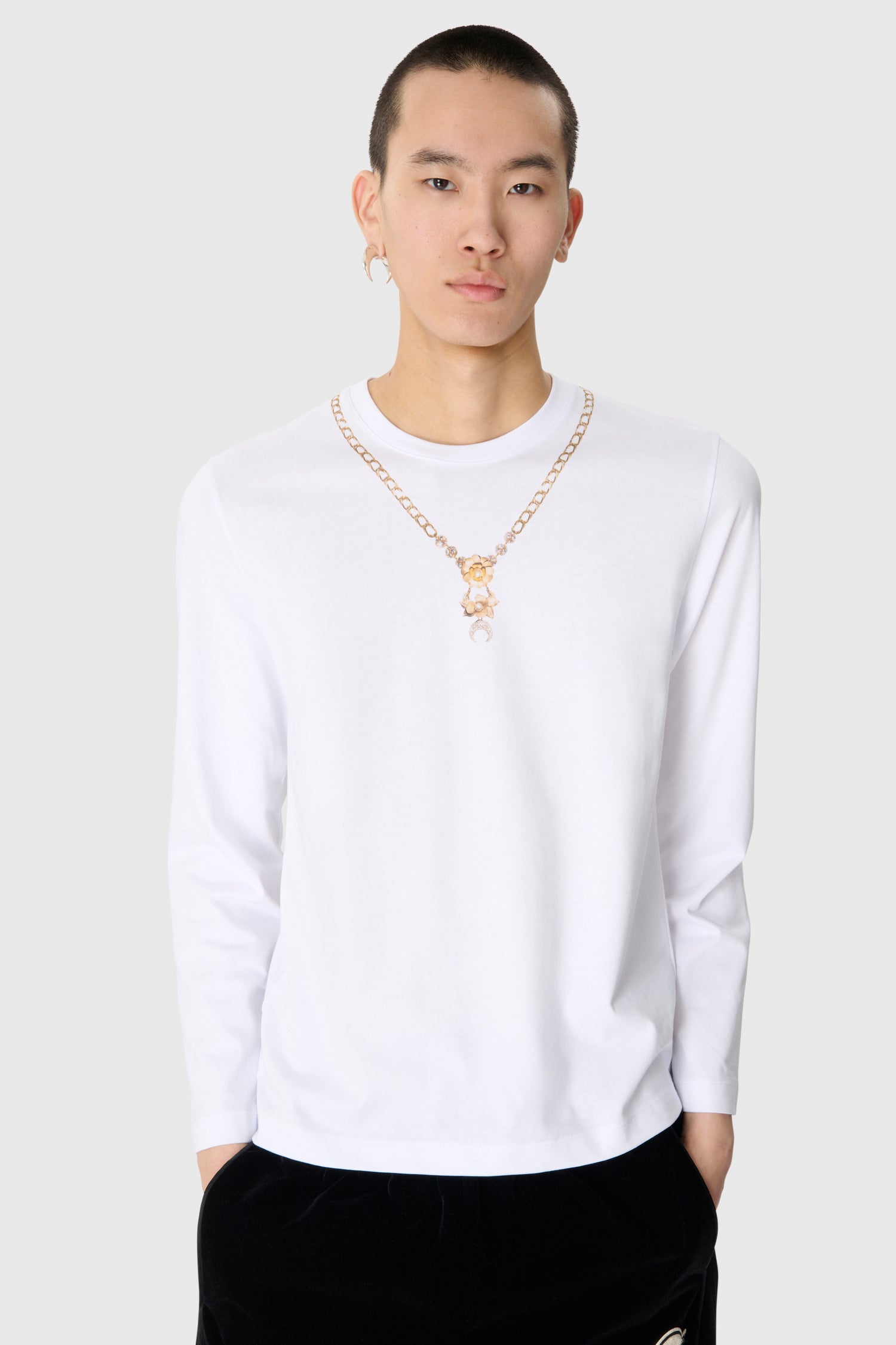 TROMPE L'ŒIL JEWELRY JERSEY LS T-SHIRT • Marine Serre