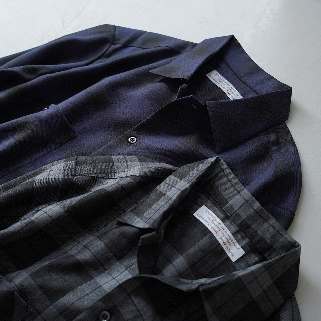 ROCOCO（ロココ） ウール オープンカラーシャツ / メンズ オンブレ