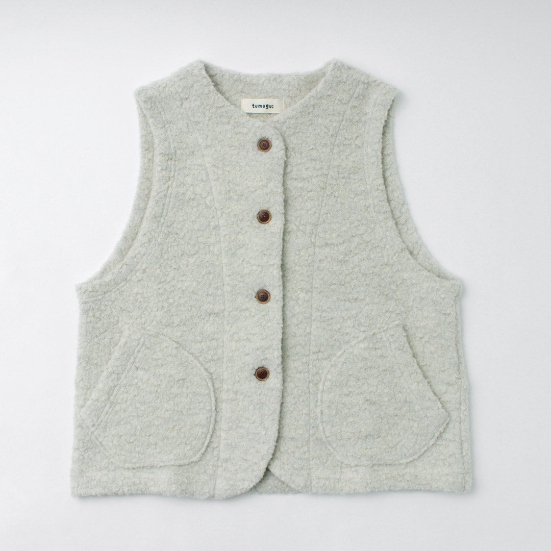 TUMUGU（ツムグ）ウールコットンパイルダブルフェイス ベスト