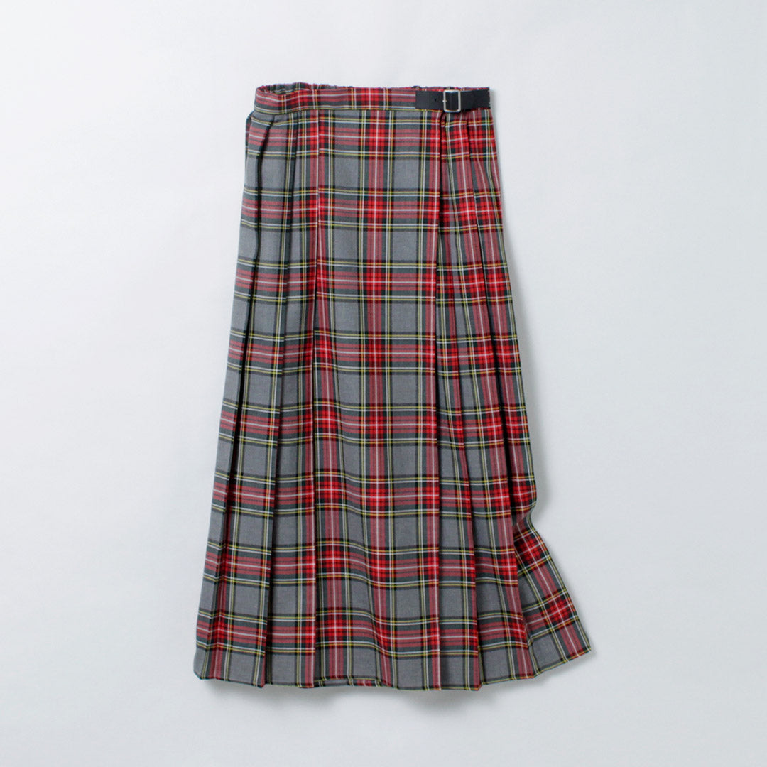 MIDIUMI（ミディウミ） ラップ プリーツ スカート / タータンチェック