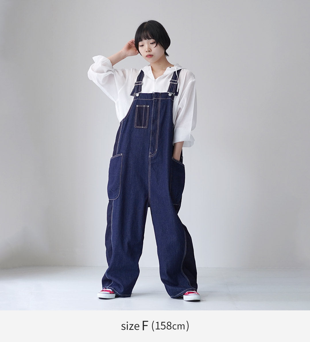 TUMUGU（ツムグ） キナリヘリンボンオックス 10ozデニム サロペット