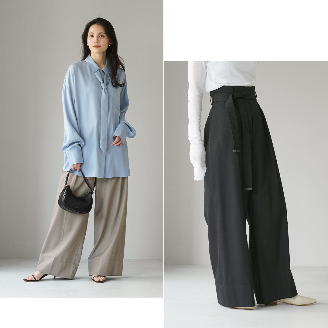 ETRE TOKYO（エトレトウキョウ） ベルテッドタックワイドパンツ