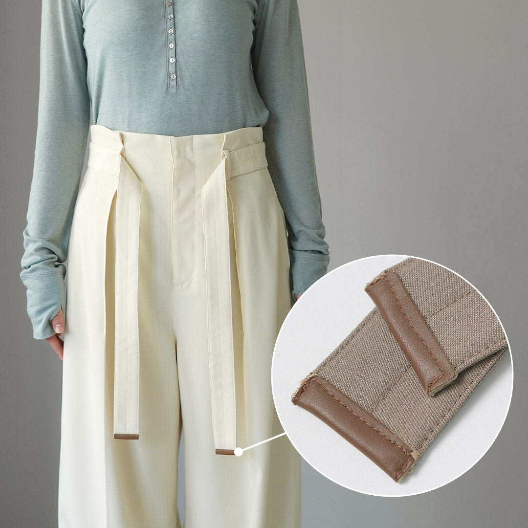 ETRE TOKYO（エトレトウキョウ） ベルテッドタックワイドパンツ