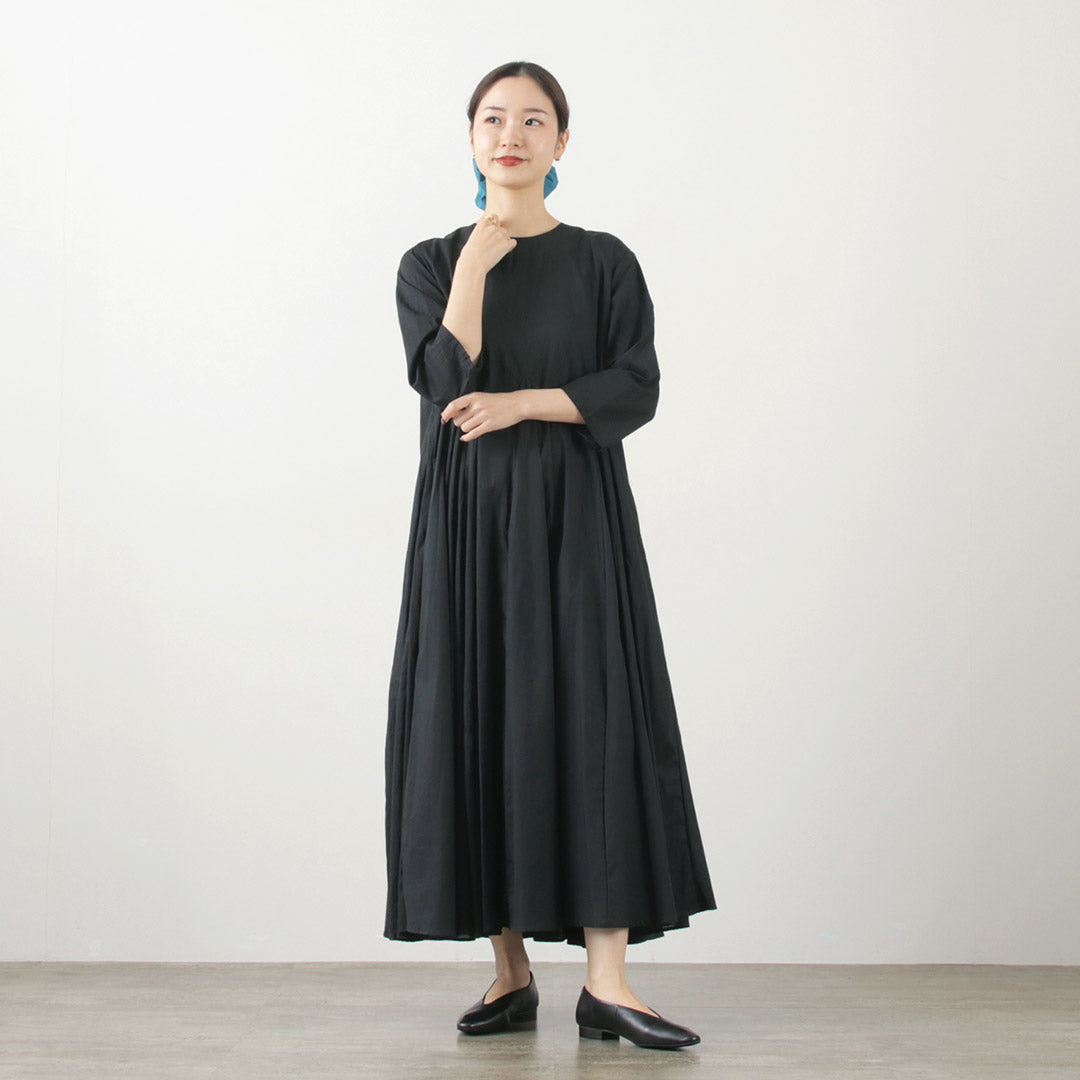 mizuiro ind（ミズイロインド） クルーネック ボリューム フレア