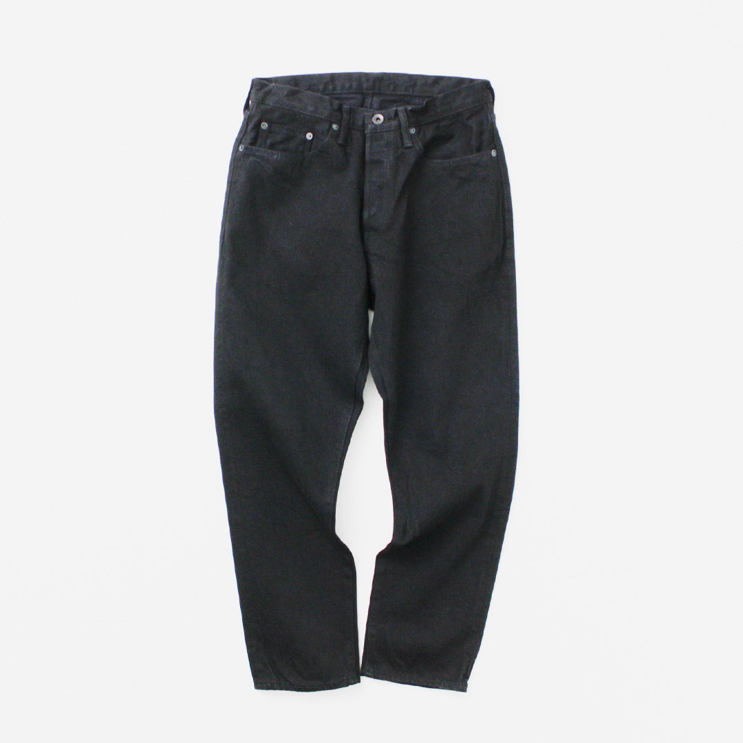 SANCA（サンカ） ブラック デニムテーパード 5Pパンツ / セルヴィッチ
