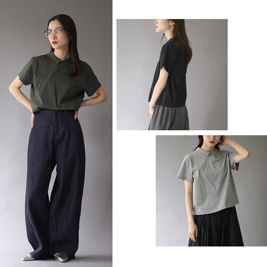 mizuiro ind（ミズイロインド） カラー Tシャツ / カットソー 半袖 襟