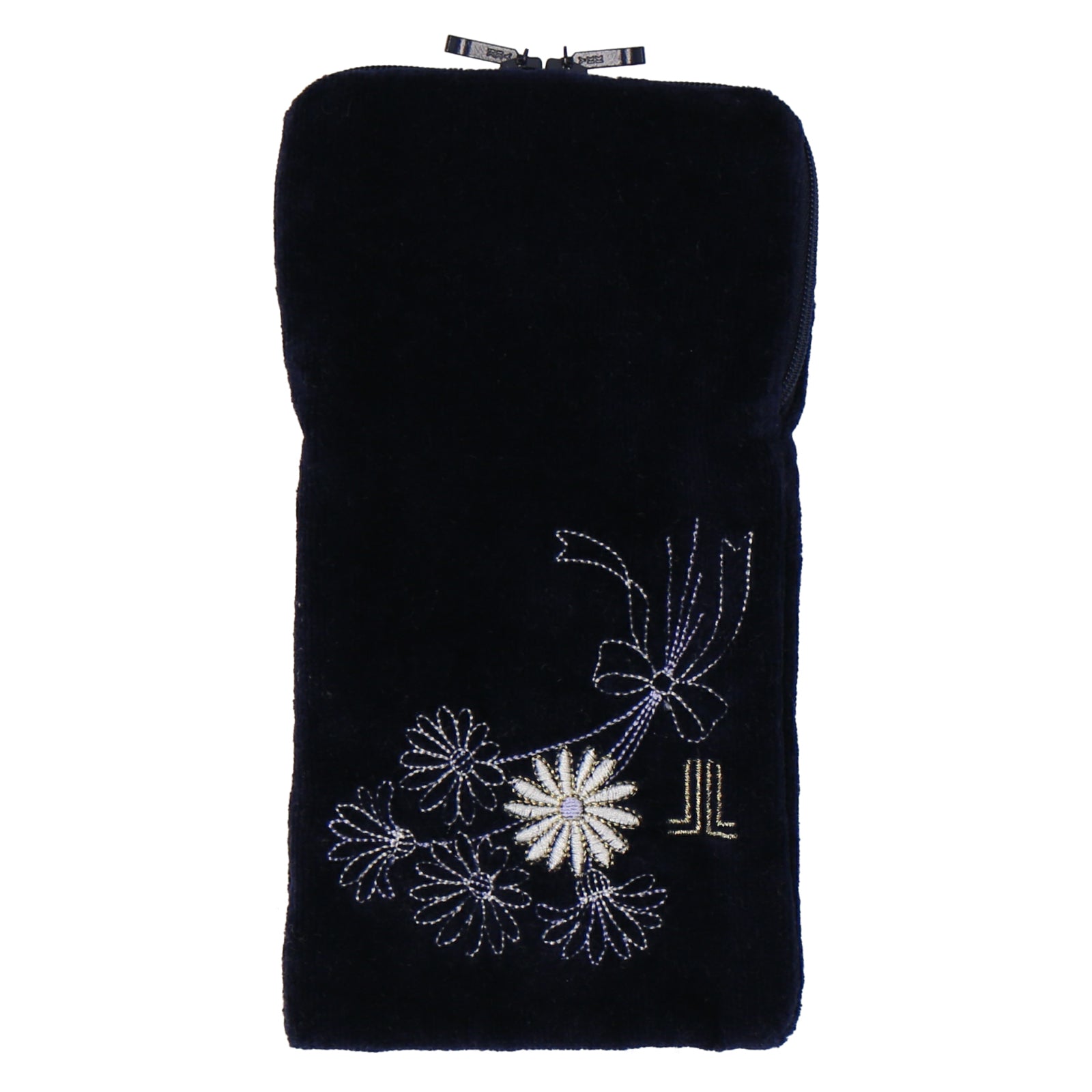 婦人ミニタオルポーチ ロング マーガレット #083b サックス