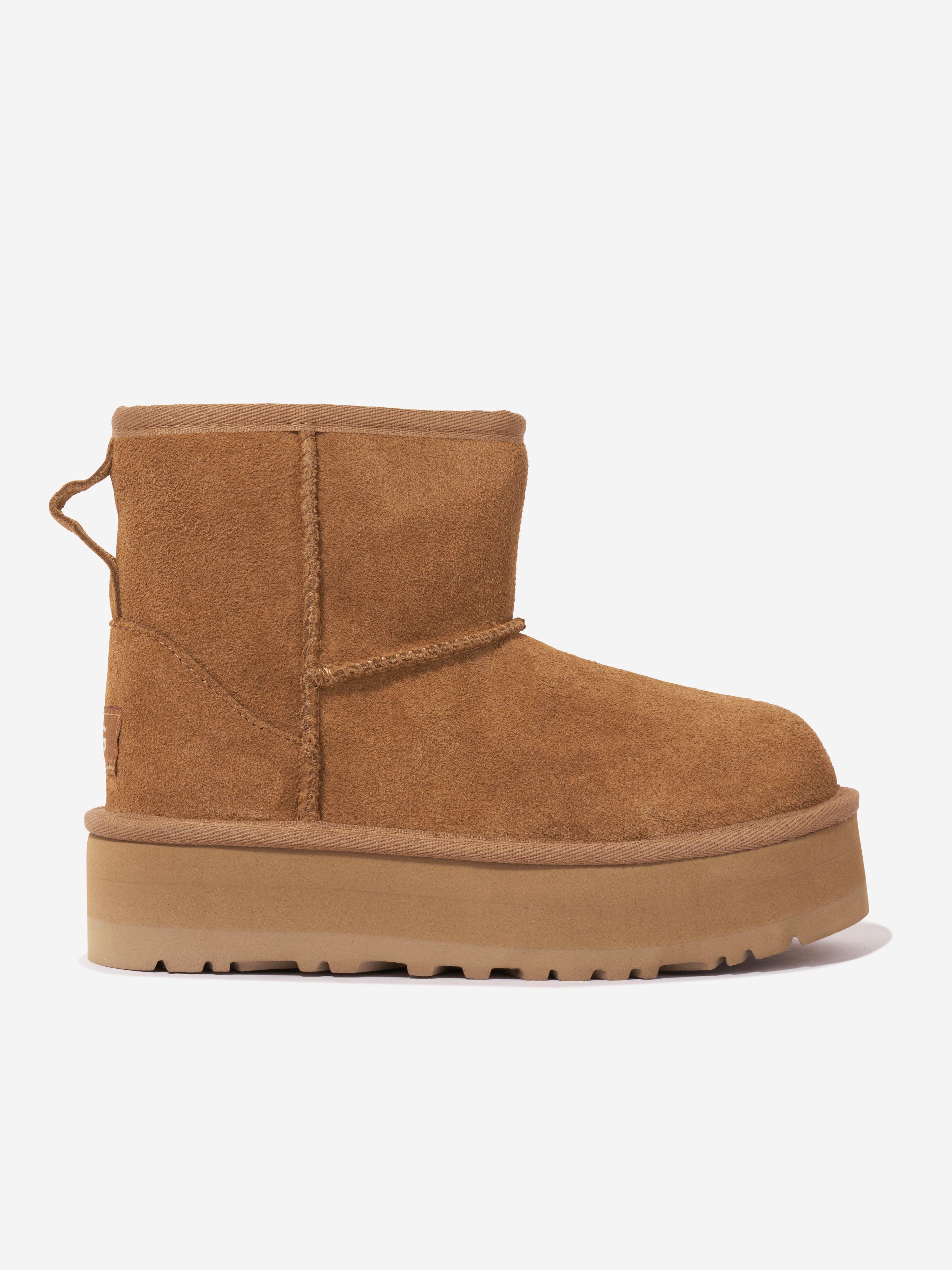 UGG Girls Classic Ultra Mini New Heights Boots in Brown
