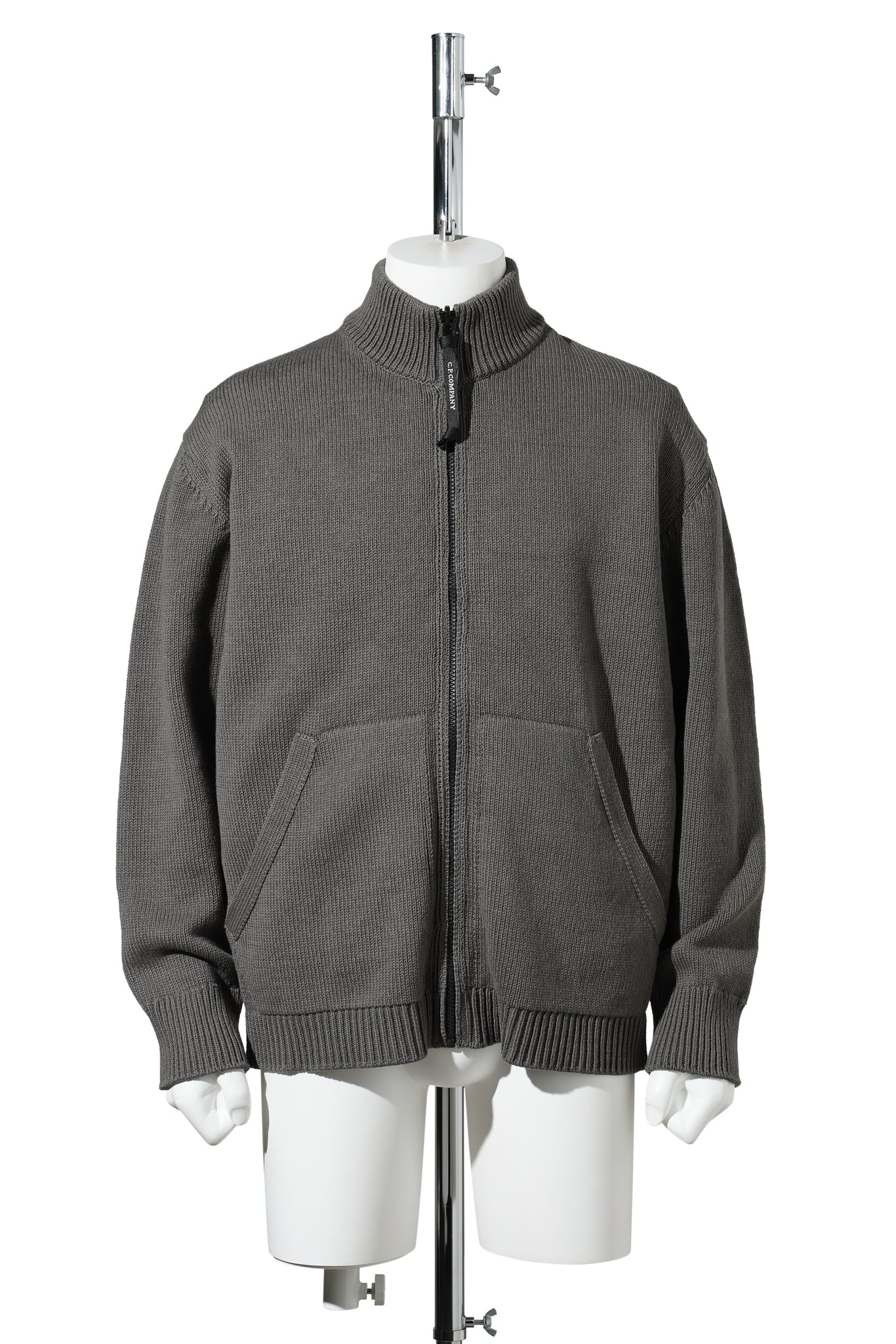 CTTN MIXED ZIPPED CARDIGAN / 921:GUNMETAL | GR8
