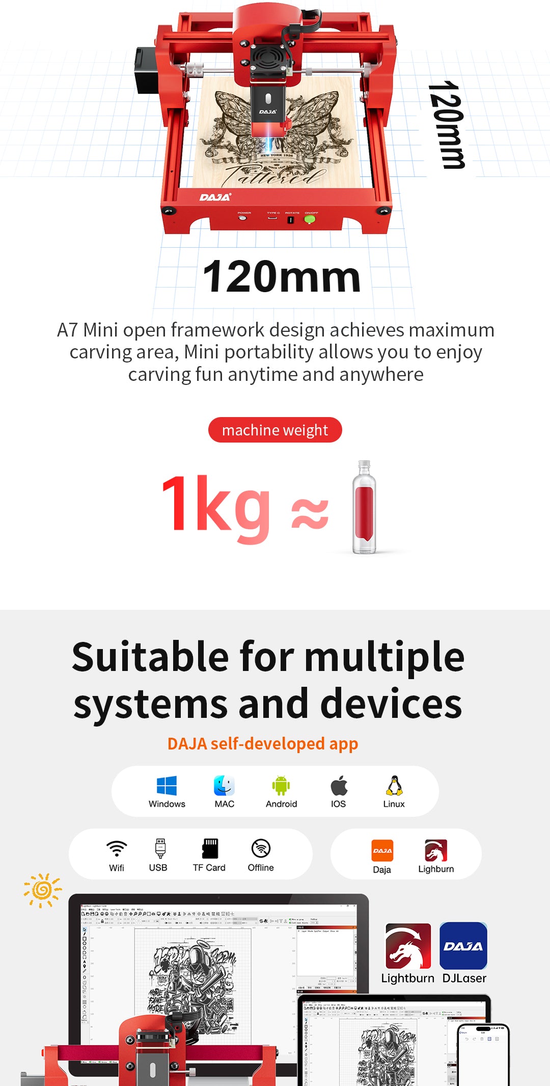 DAJA A7 Mini Pro Laser Engraver | Safe & Versatile Engraving