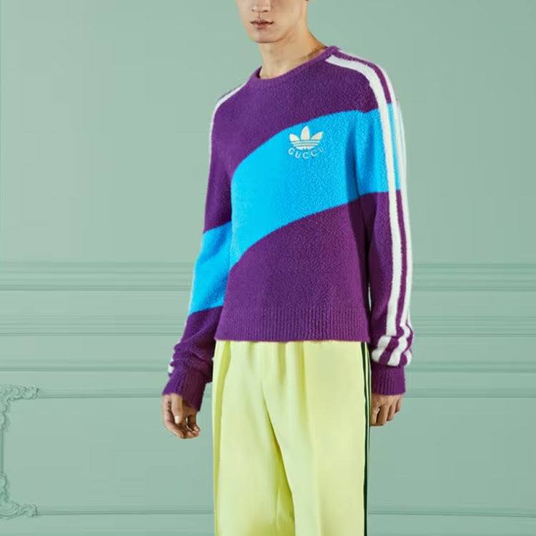 Gucci x adidas Wool Sweater 'Purple Light Blue' 723092-XKCTZ-5998